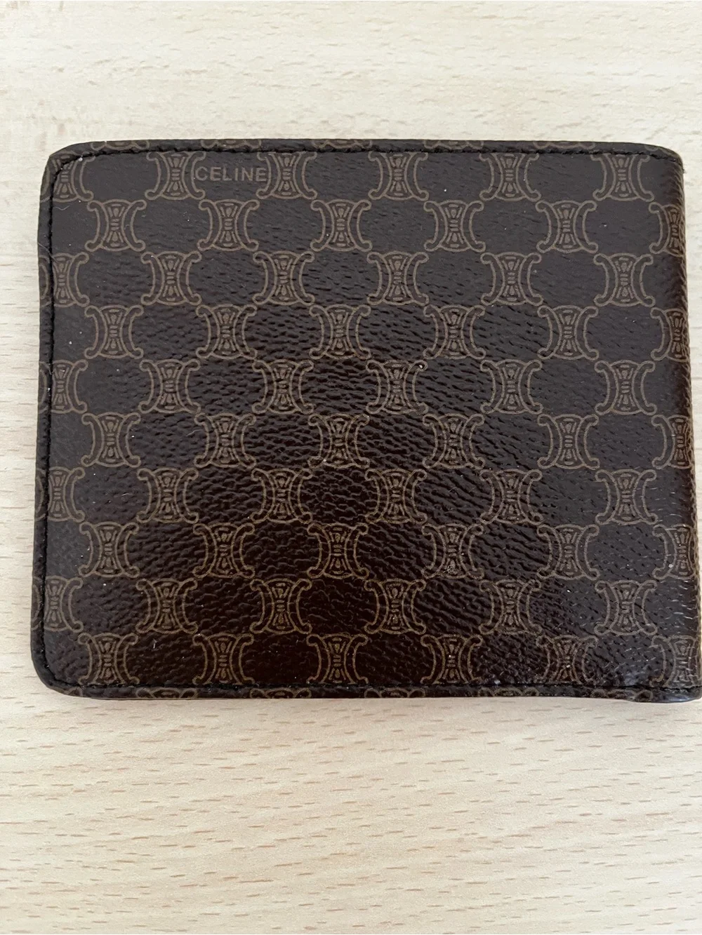 Vintage Celine Macadam Brown Triomphe Bifold Wallet Late 90s Men Vintage Italy